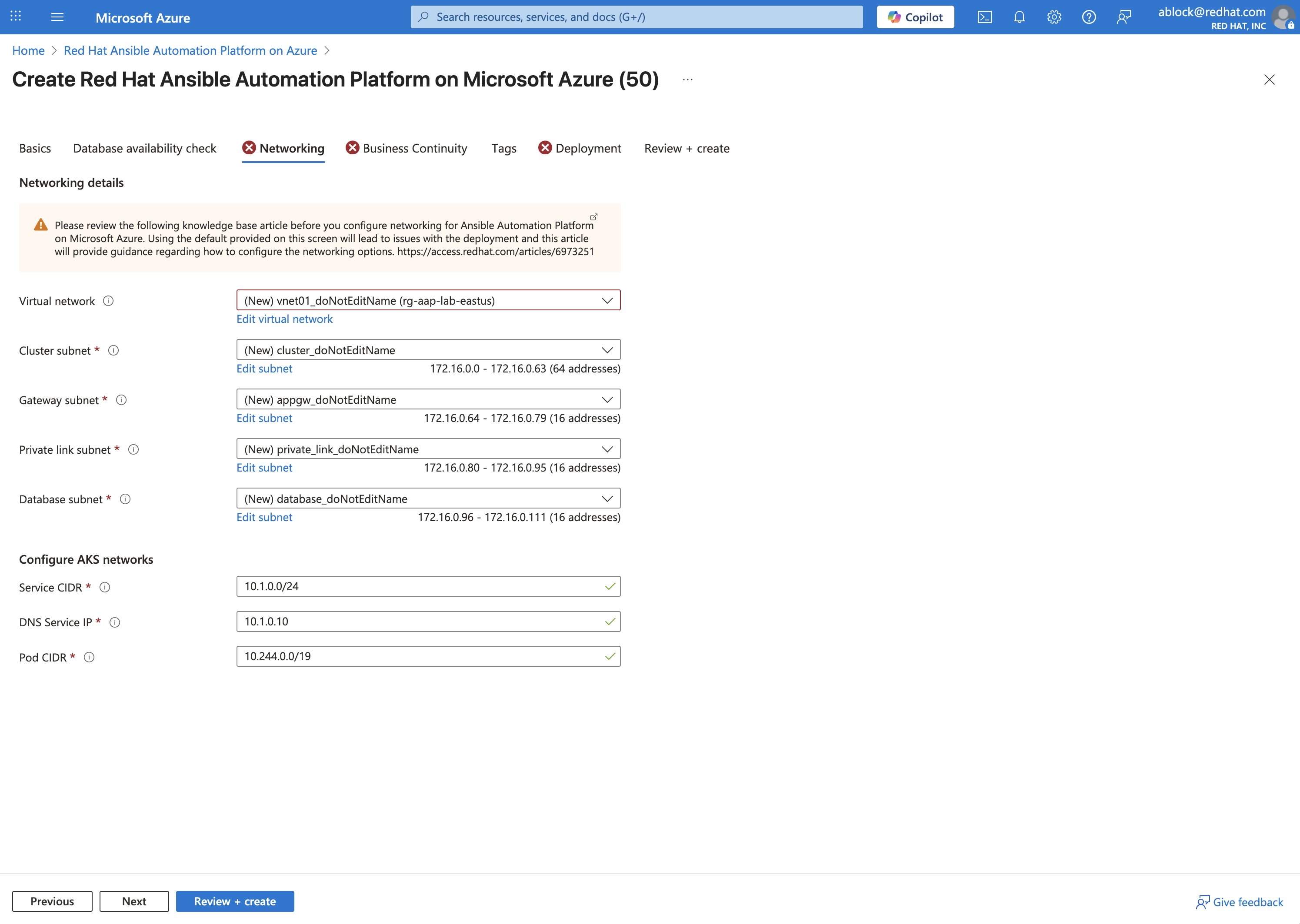 Ansible Automation Platform on Azure - Business Continuity