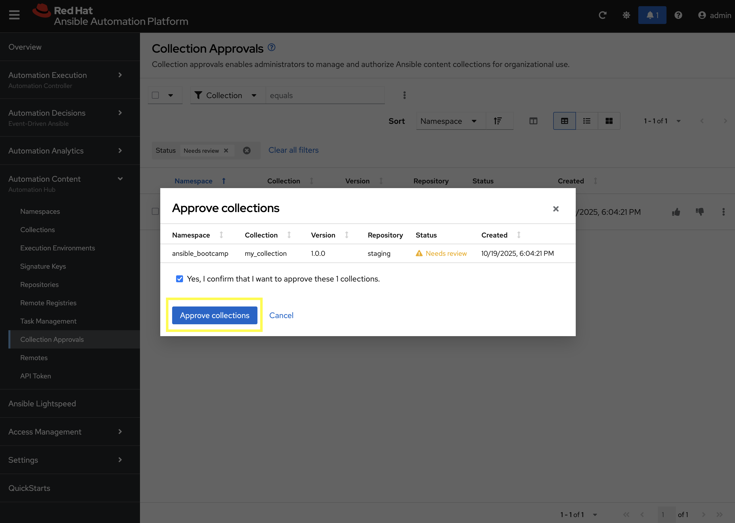 Pending Approval Collection