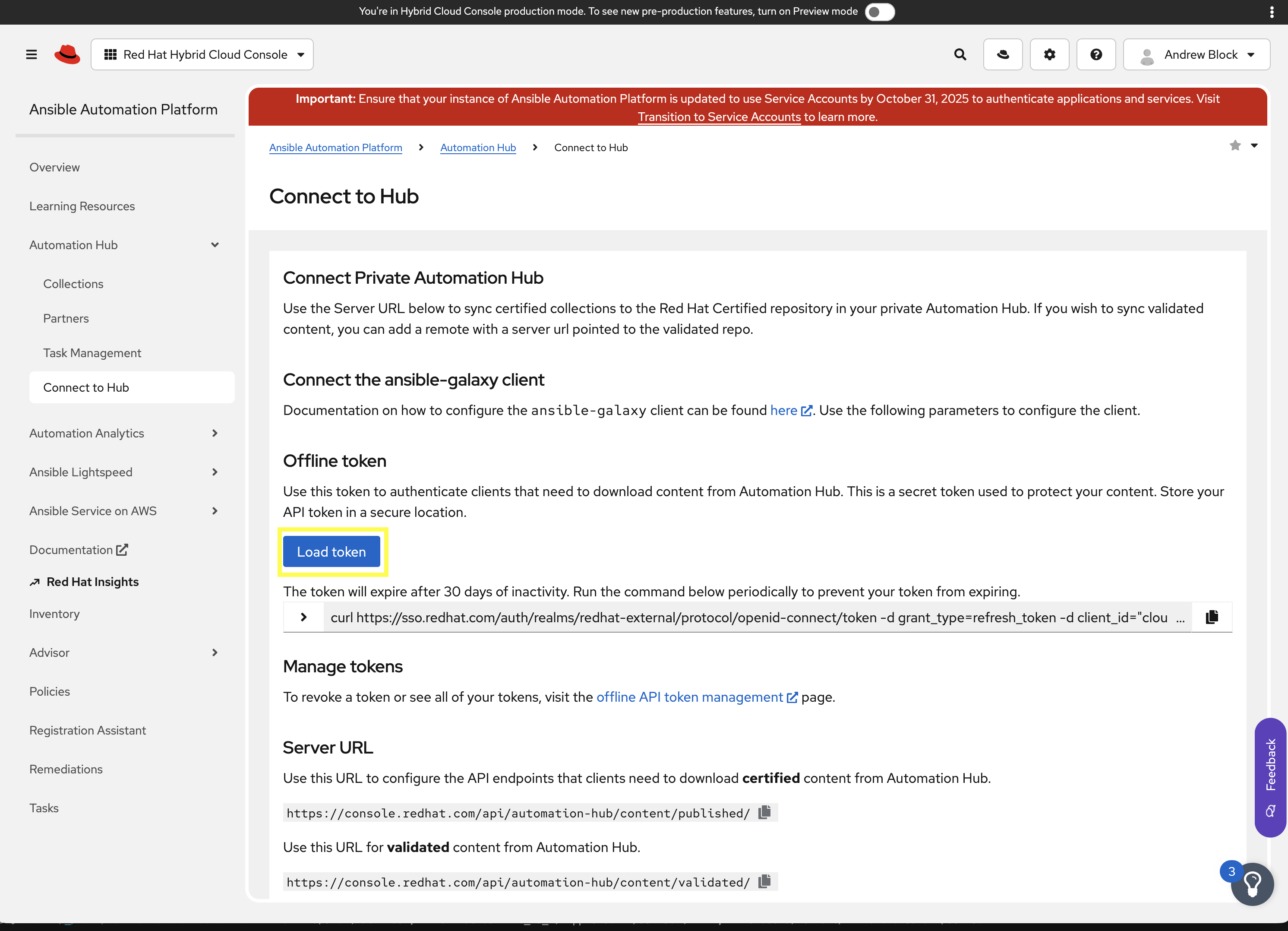 Load Automation Hub Token