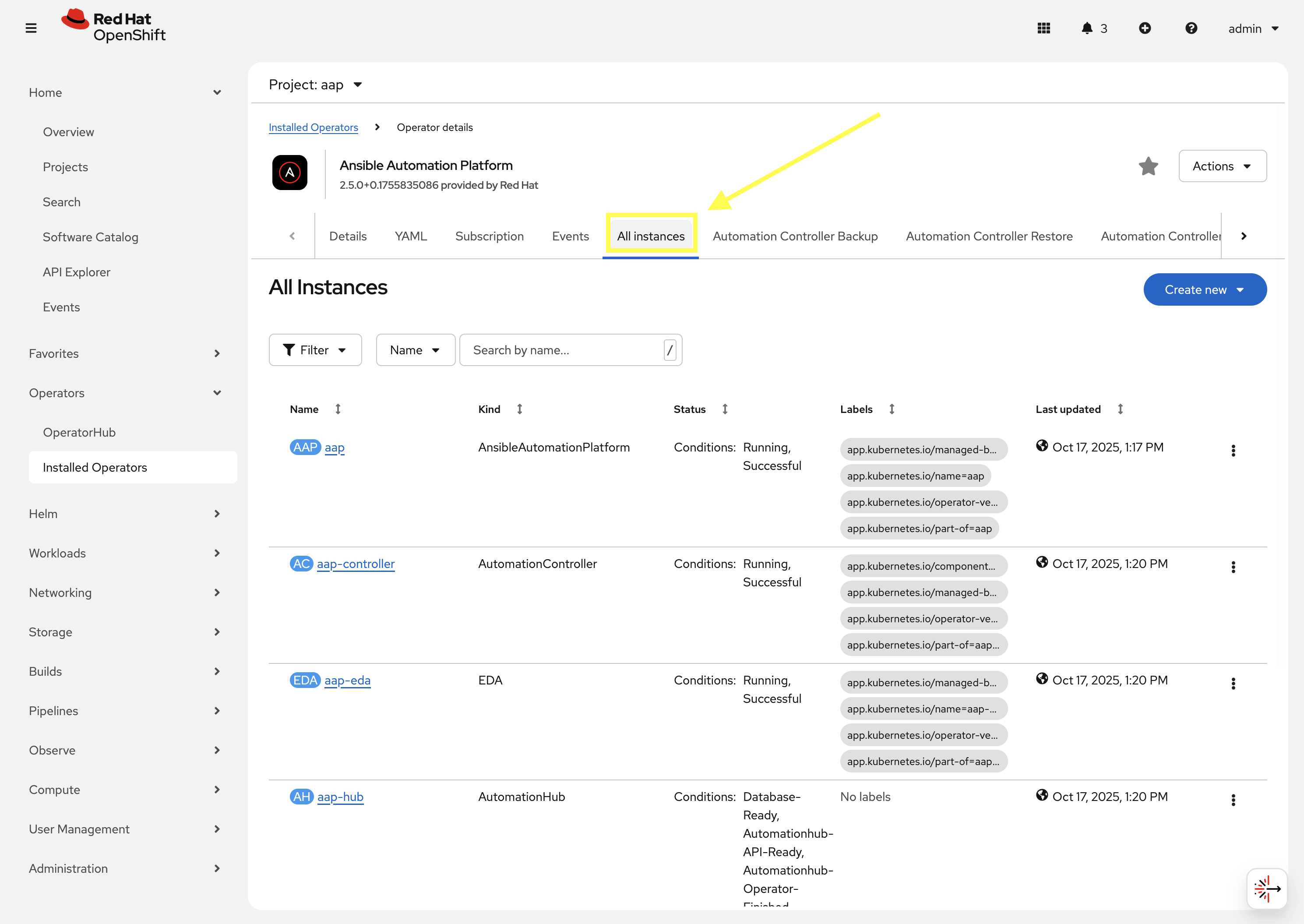 All Instances of the AAP Operator