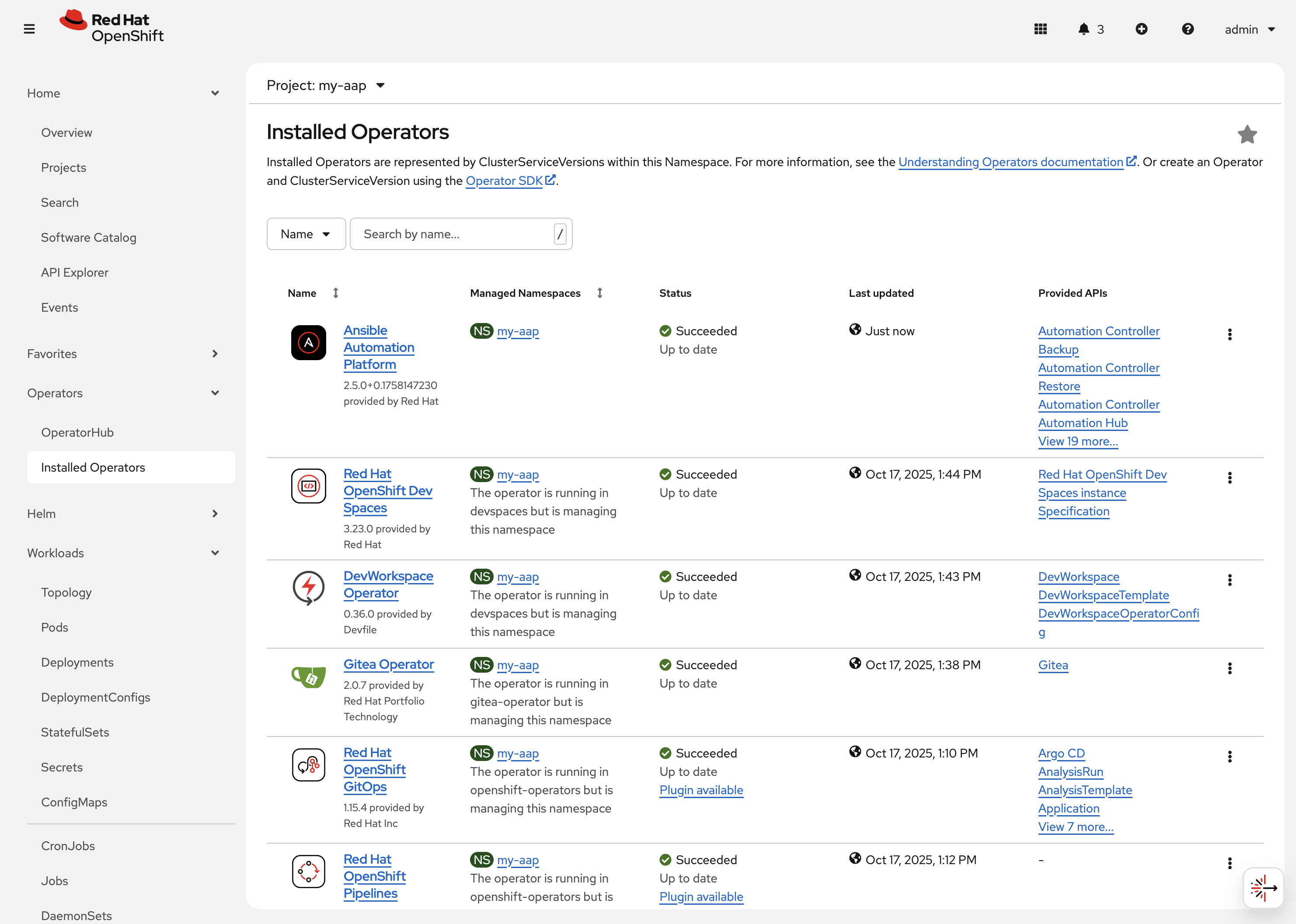 AAP Operator Install Success